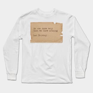 We can know only Long Sleeve T-Shirt